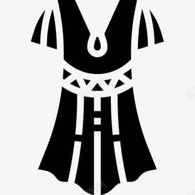 连衣裙波西米亚风格15字形图标图标