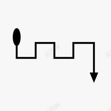 高台阶箭头弓方向图标图标