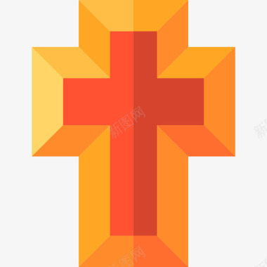十字架十字架复活节第4天平铺图标图标