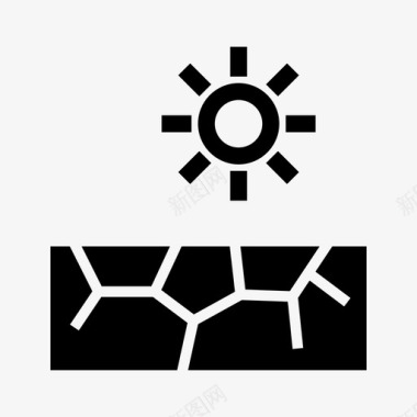 土壤干旱干旱沙漠土地图标图标