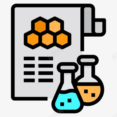 报告PNG报告化学35线性颜色图标图标