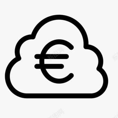 火焰欧元图标云货币欧元货币图标图标