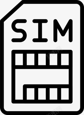 SIM手机卡线性技术Sim卡图标图标