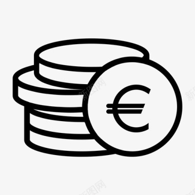 火焰欧元图标欧元硬币货币图标图标