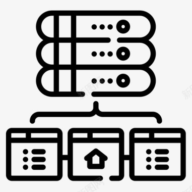 图标数据库数据库网络托管36线性图标图标