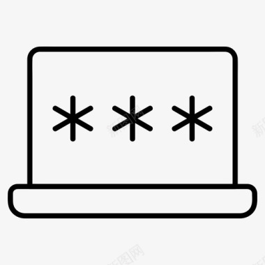 锁笔记本电脑密码锁开图标图标