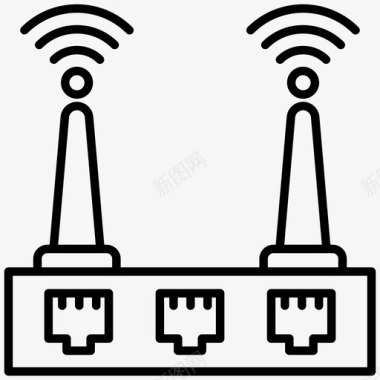 手拿广告wifi路由器宽带连接网络路由器图标图标