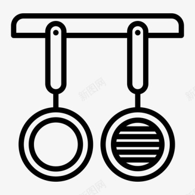 平底锅烹饪厨具图标图标