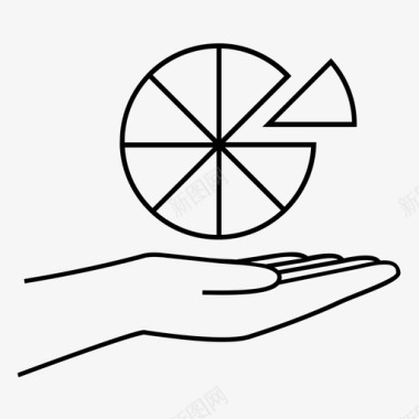手饼图概念帮助图标图标