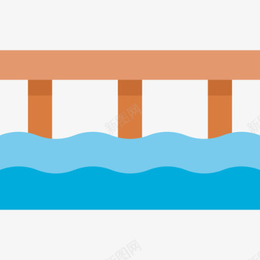 桥墩跳水30平坦图标图标