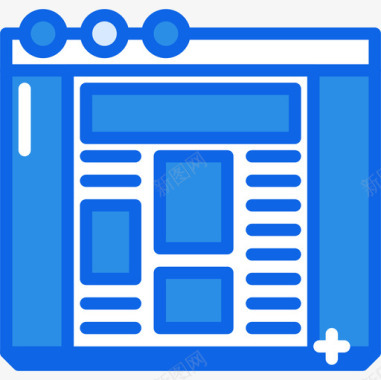 报纸用户界面30蓝色图标图标