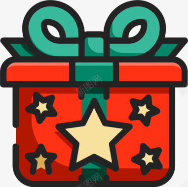 直播间礼物icon圣诞礼物185线性颜色图标图标
