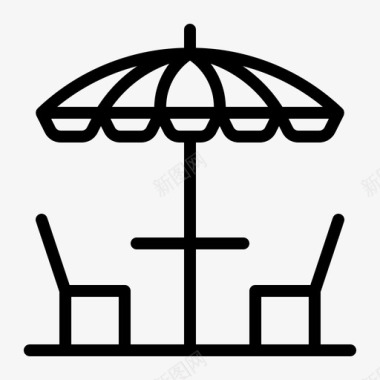 阳伞沙滩伞夏天遮阳伞图标图标