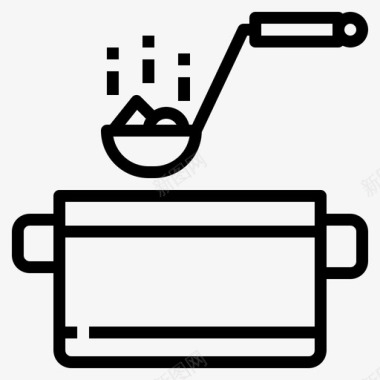 白瓷锅锅厨师烹饪图标图标