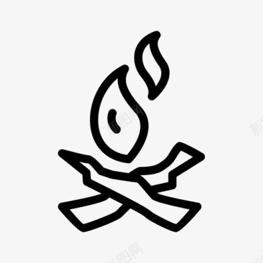 柴火烟熏营火篝火野营火图标图标