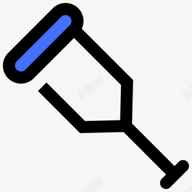 拐杖医用174蓝色图标图标
