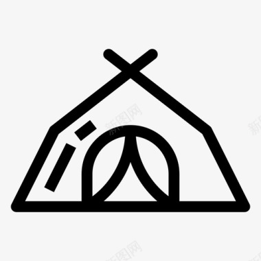 露营帐篷探险户外图标图标