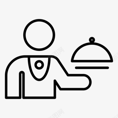 服务员咖啡馆餐厅图标图标