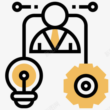 icon分销管理人才管理商业动机19黄影图标图标