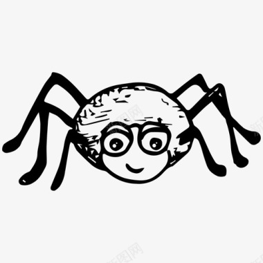 蜘蛛手绘昆虫图标图标
