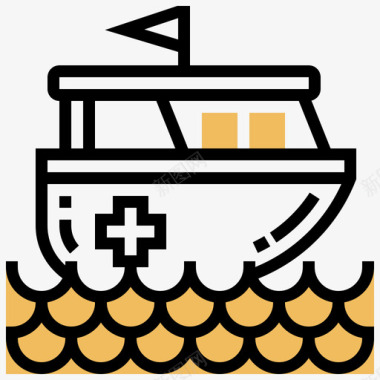 空中救援救援船救援10号黄影图标图标