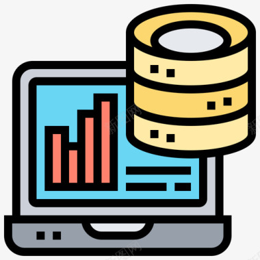 太阳光库图片分析数据库管理3线性颜色图标图标