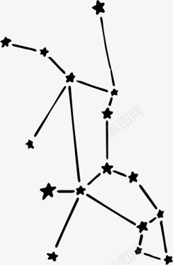 手绘勺子图案星座图占星术手绘图标图标