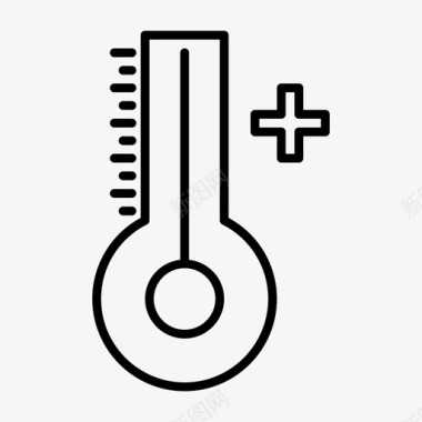 高温高温量具温度计图标图标
