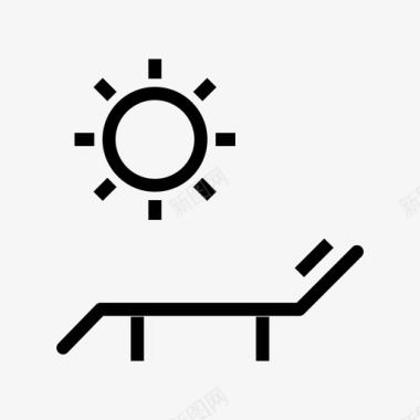 阳光浴沙滩椅派图标图标