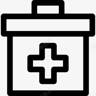 夏令营总动员急救箱夏令营13线性图标图标