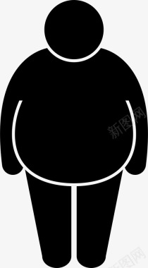 冬天的人肥胖不同体型和年龄的人图标图标