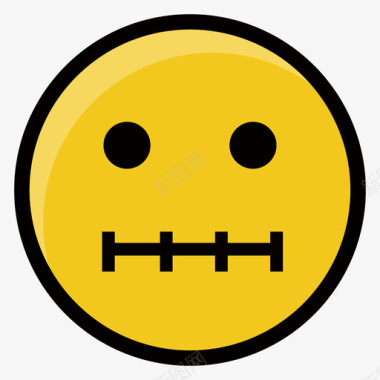 金色嘴巴闭嘴图标