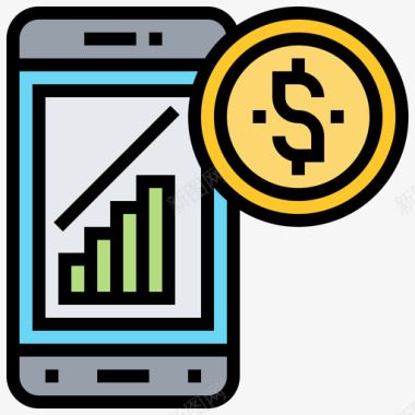 木质数字6金融数字银行6线性颜色图标图标