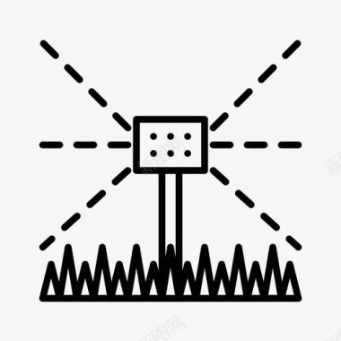 园林背景花园洒水器智能灌溉洒水喷头图标图标