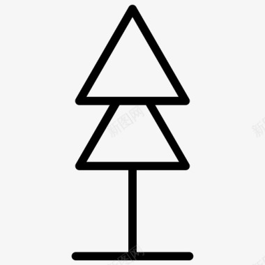云杉圣诞树柏树图标图标