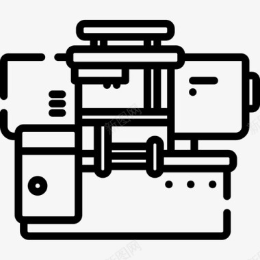 日本生产机器批量生产7线性图标图标