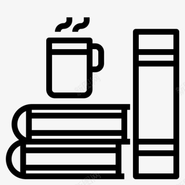 书咖啡杯子图标图标