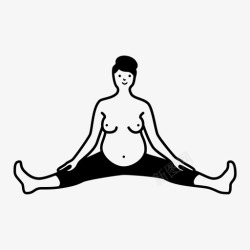 赤裸上身产前瑜伽怀孕伸展图标高清图片