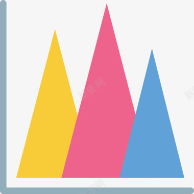 平面图矢量金字塔图表和图表3平面图图标图标
