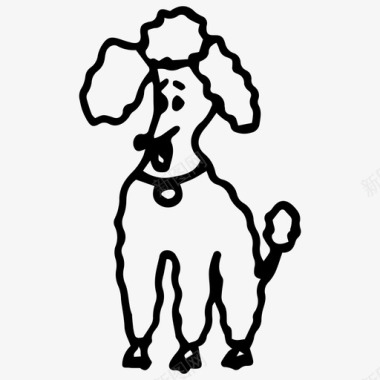 贵宾犬狗手绘图标图标