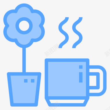 咖啡杯办公文具21蓝色图标图标