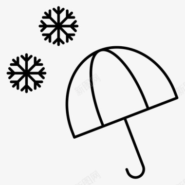 雨伞冰雪图标图标