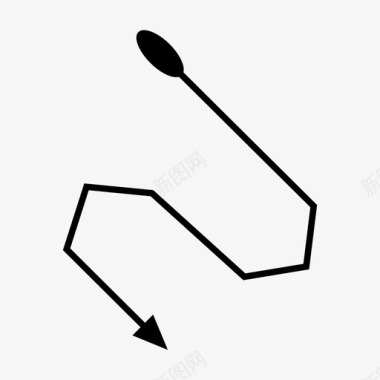 向下姿势箭头弓方向图标图标