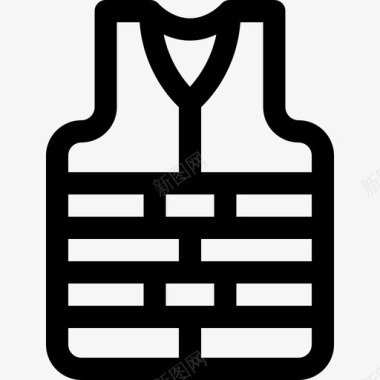 夏令营总动员救生衣夏令营13直线型图标图标