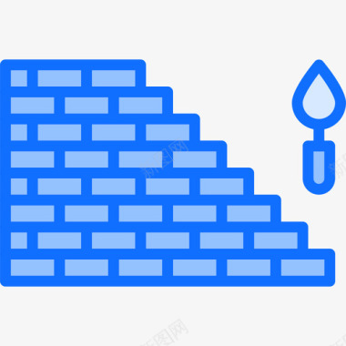 砖墙建筑商3蓝色图标图标