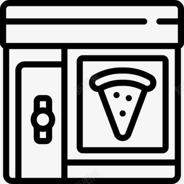 披萨店便利设施8线性图标图标