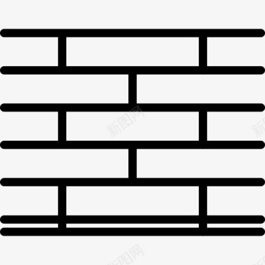 漂亮砖墙砖墙建筑商直线图标图标