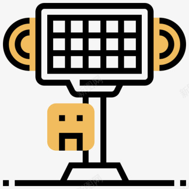 阴影文字太阳能电池板智能农场26黄色阴影图标图标