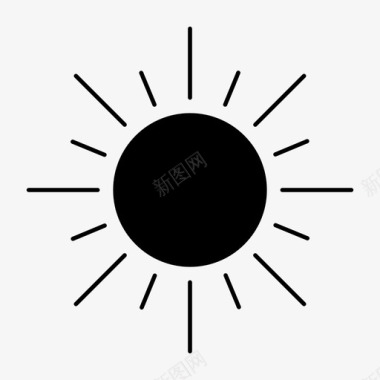 太阳热中午图标图标