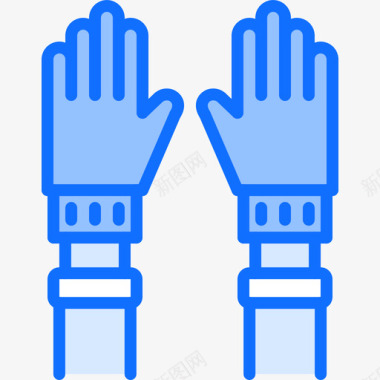橡胶手套清洁77蓝色图标图标